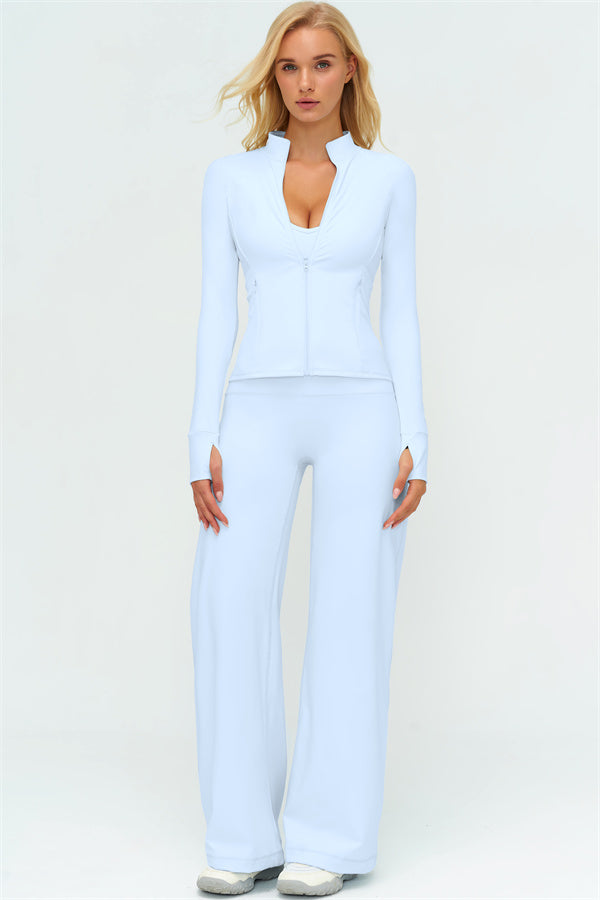 Conjunto de dos piezas de chaqueta Twirl con cremallera y pantalón de pierna recta