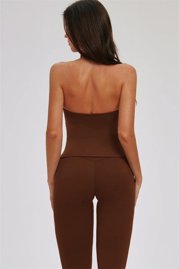 Conjunto de 2 piezas de top halter Twirl y leggings capri