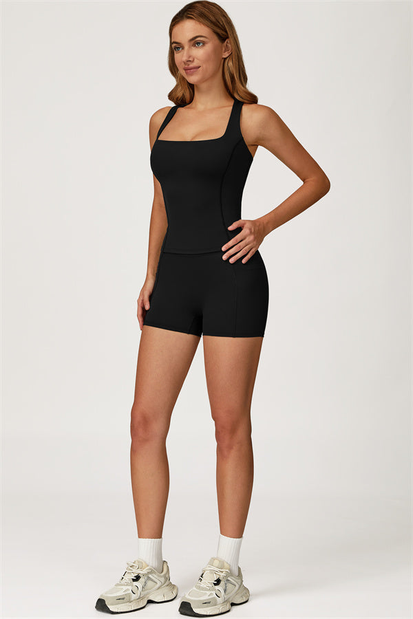 Conjunto de 2 piezas de top corto y shorts Glacier
