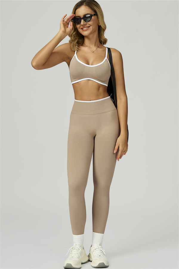 Conjunto de 2 piezas de sujetador deportivo y leggings Prime Line