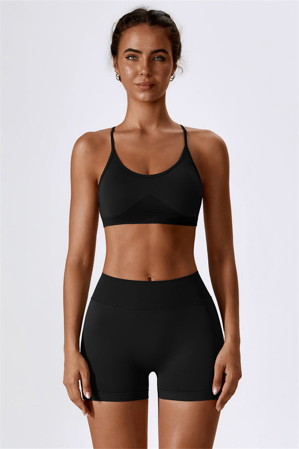 Conjunto de 2 piezas de sujetador deportivo y shorts Nova Luxe