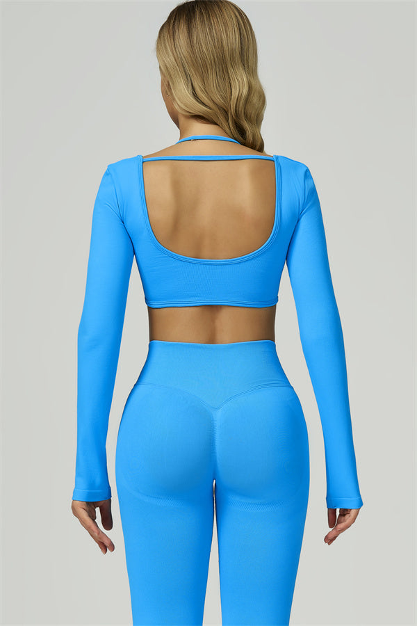 Conjunto de 2 piezas de leggings y top corto de manga larga Prime