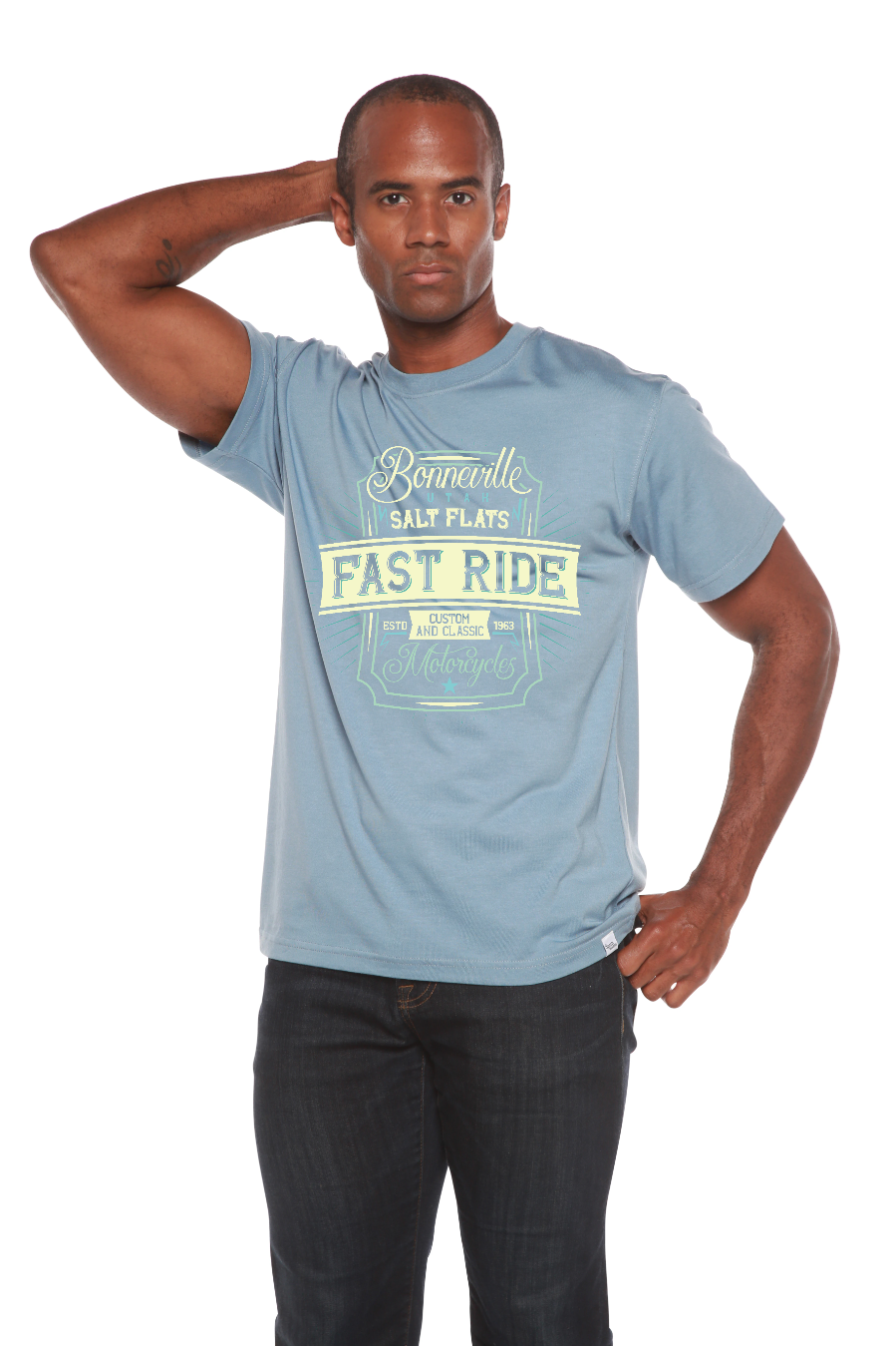 Camiseta Gráfica de Manga Corta para Hombre de Viscosa de Bambú/Algodón Orgánico Fast Ride