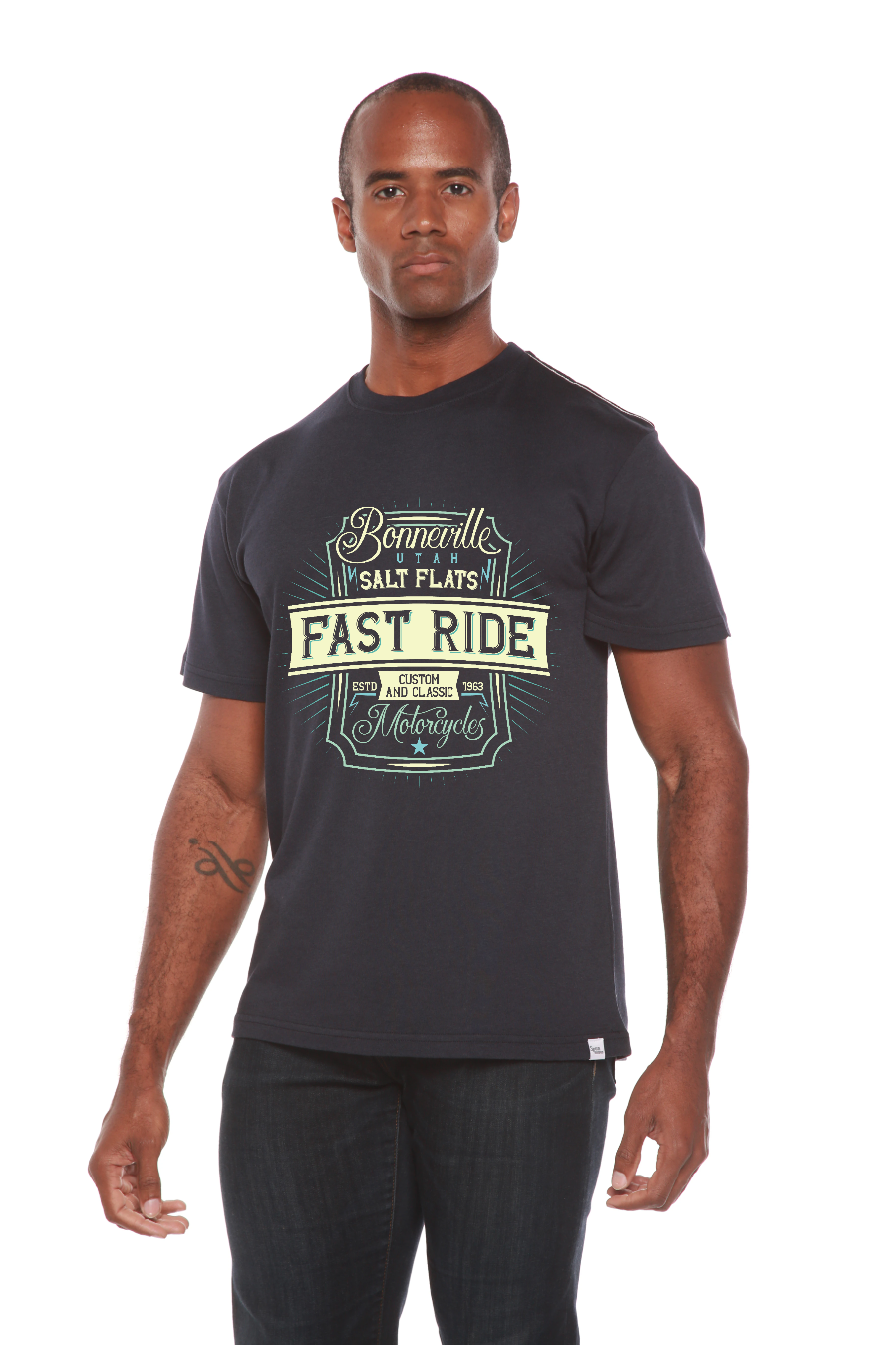 Camiseta Gráfica de Manga Corta para Hombre de Viscosa de Bambú/Algodón Orgánico Fast Ride