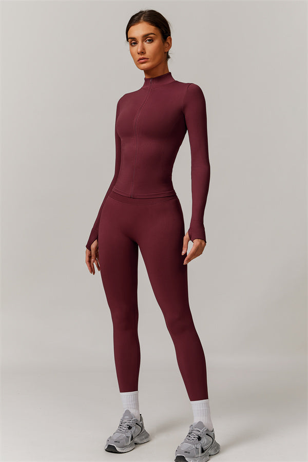 Conjunto de 3 piezas Nova Luxe: chaqueta, sujetador deportivo y leggings