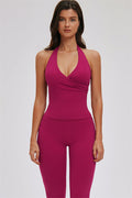 Conjunto de 2 piezas de top halter Twirl y leggings capri