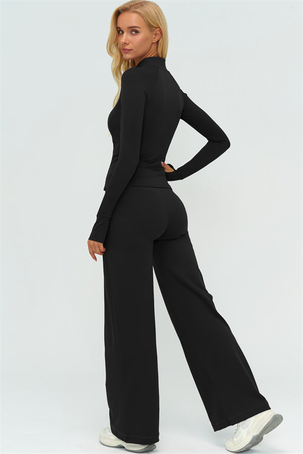 Conjunto de dos piezas de chaqueta Twirl con cremallera y pantalón de pierna recta