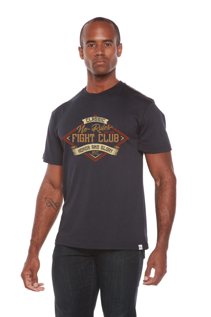 Camiseta gráfica de manga corta de bambú/viscosa de algodón orgánico para hombre de Fight Club