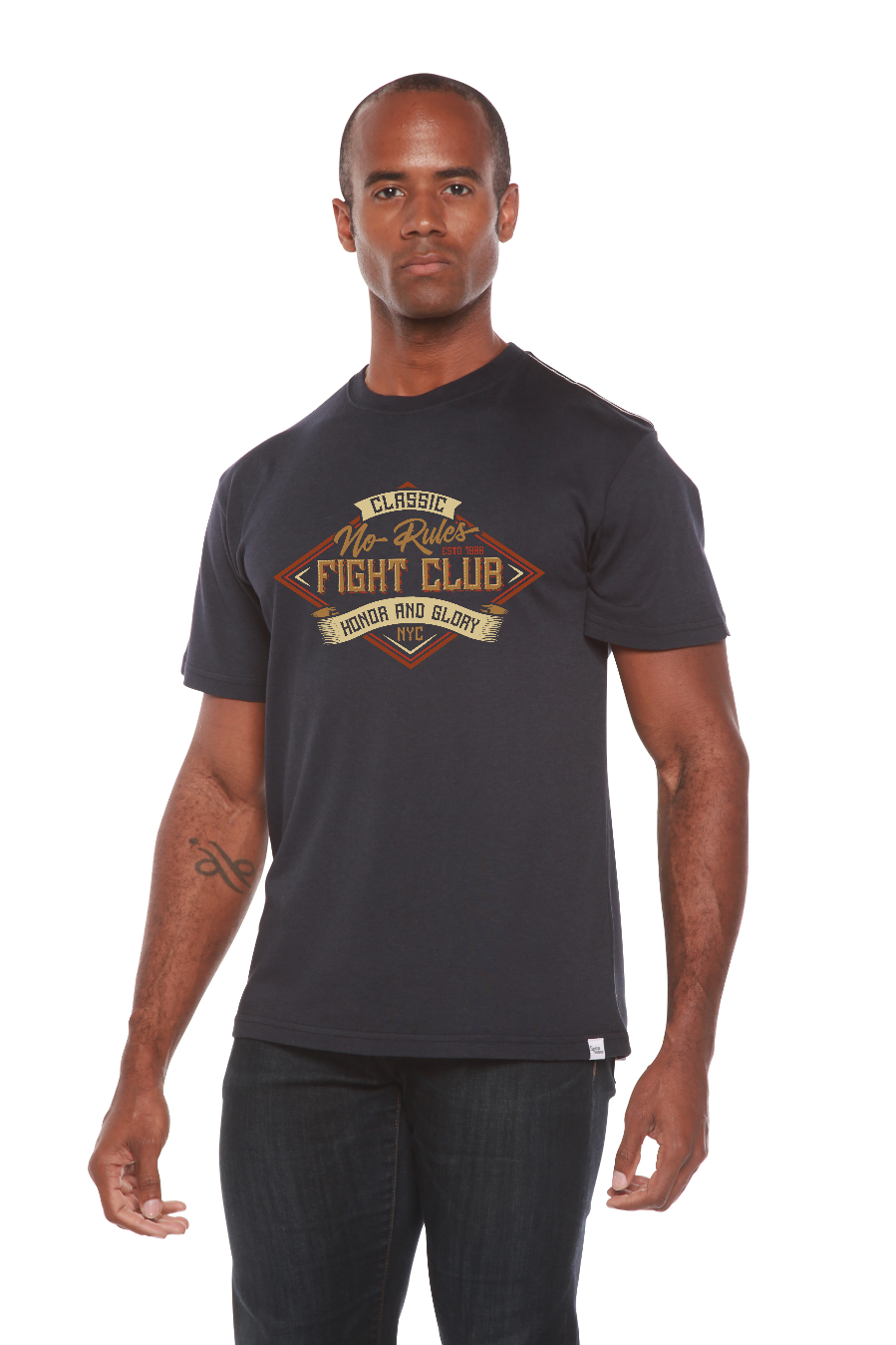 Camiseta gráfica de manga corta de bambú/viscosa de algodón orgánico para hombre de Fight Club