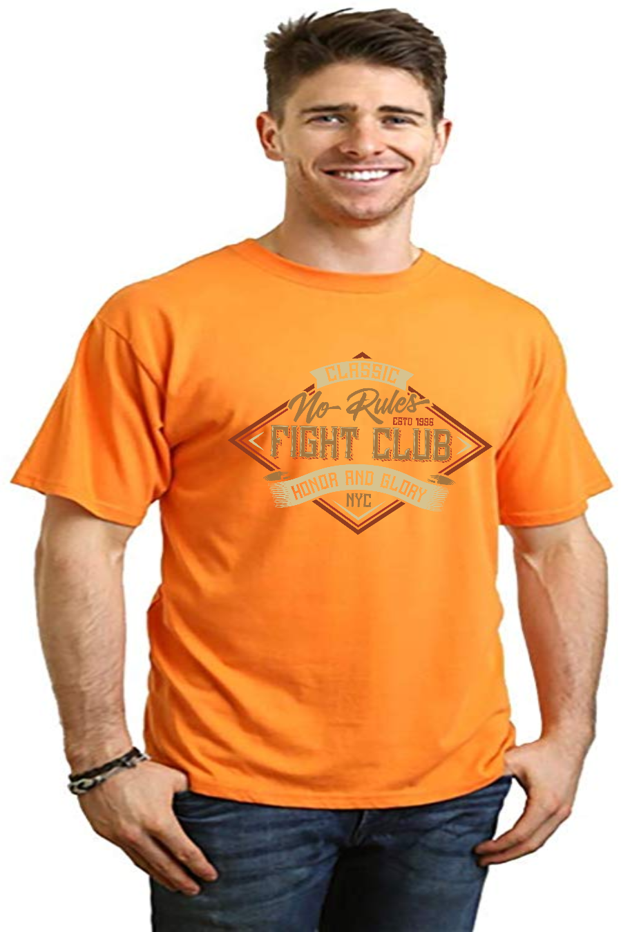 Camiseta gráfica de manga corta de bambú/viscosa de algodón orgánico para hombre de Fight Club