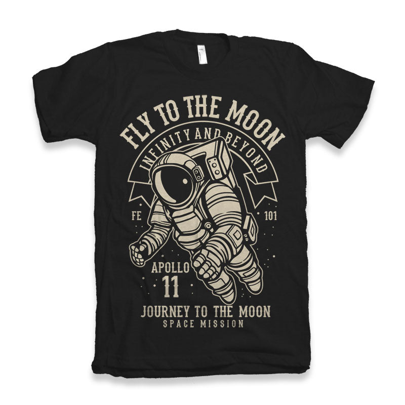 Camiseta gráfica de manga corta Fly To The Moon de viscosa de bambú/algodón orgánico para hombre