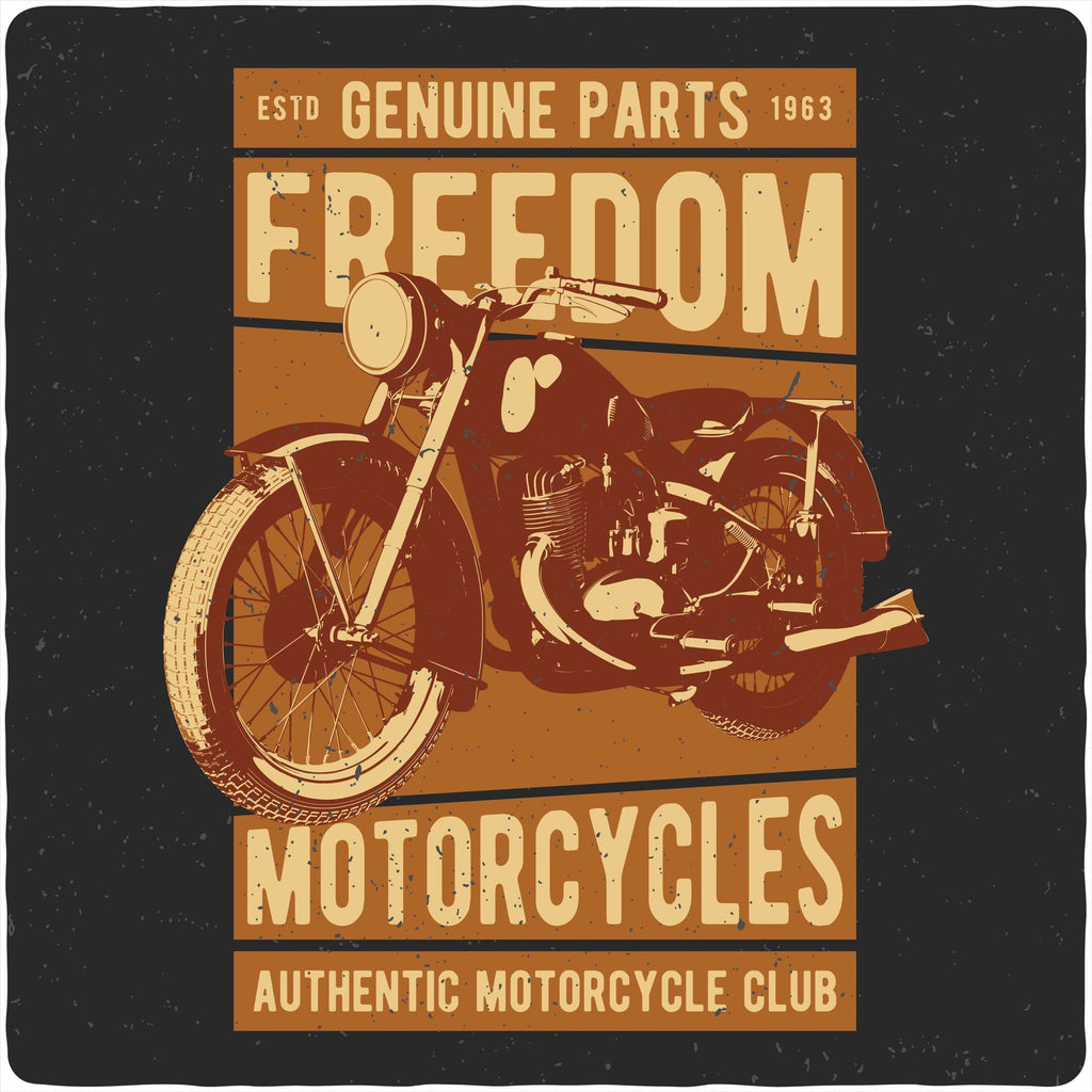 Camiseta gráfica de manga corta de bambú/algodón orgánico para hombre Freedom Motorcycles