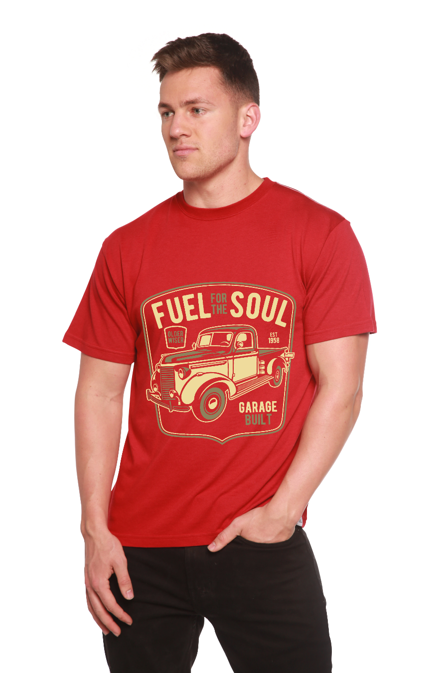 Camiseta Gráfica de Manga Corta para Hombre Fuel For The Soul de Viscosa de Bambú/Algodón Orgánico