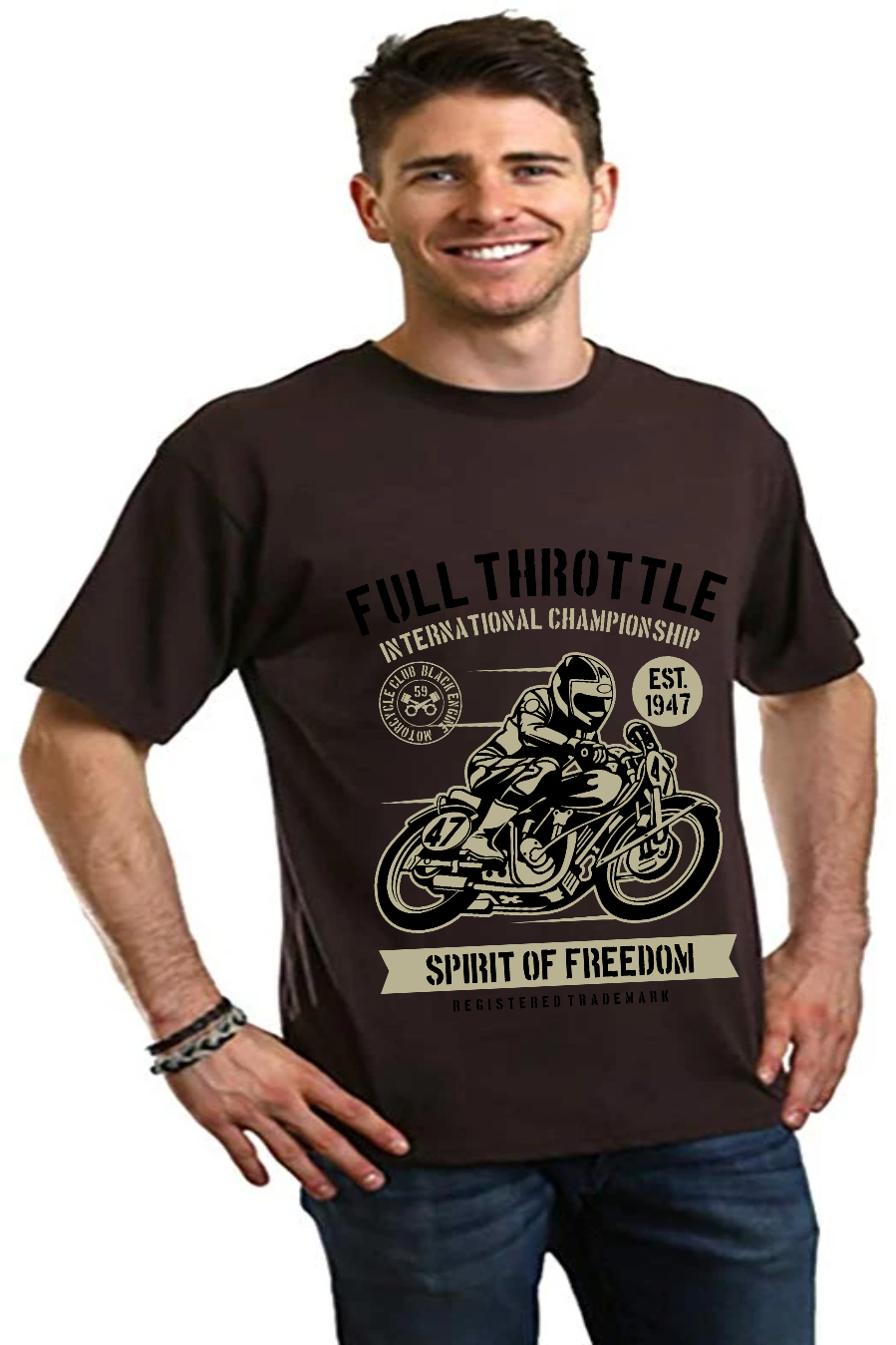 Camiseta gráfica de manga corta para hombre Fuul Throttle de viscosa de bambú y algodón orgánico