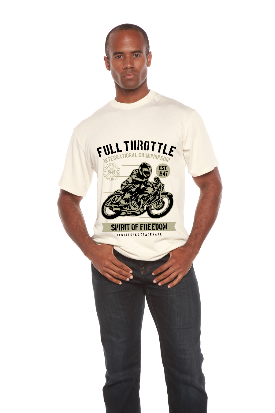 Camiseta gráfica de manga corta para hombre Fuul Throttle de viscosa de bambú y algodón orgánico