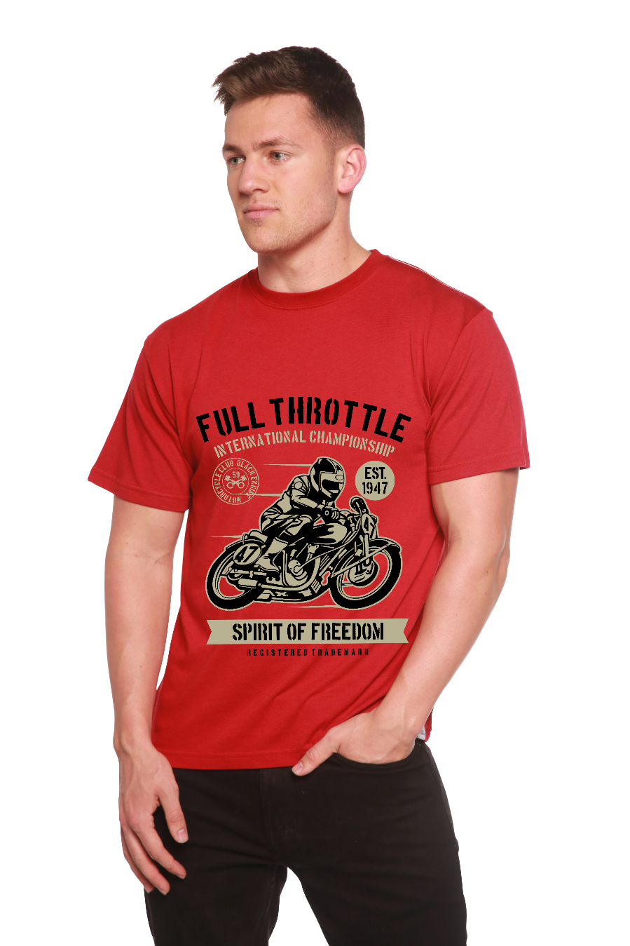 Camiseta gráfica de manga corta para hombre Fuul Throttle de viscosa de bambú y algodón orgánico