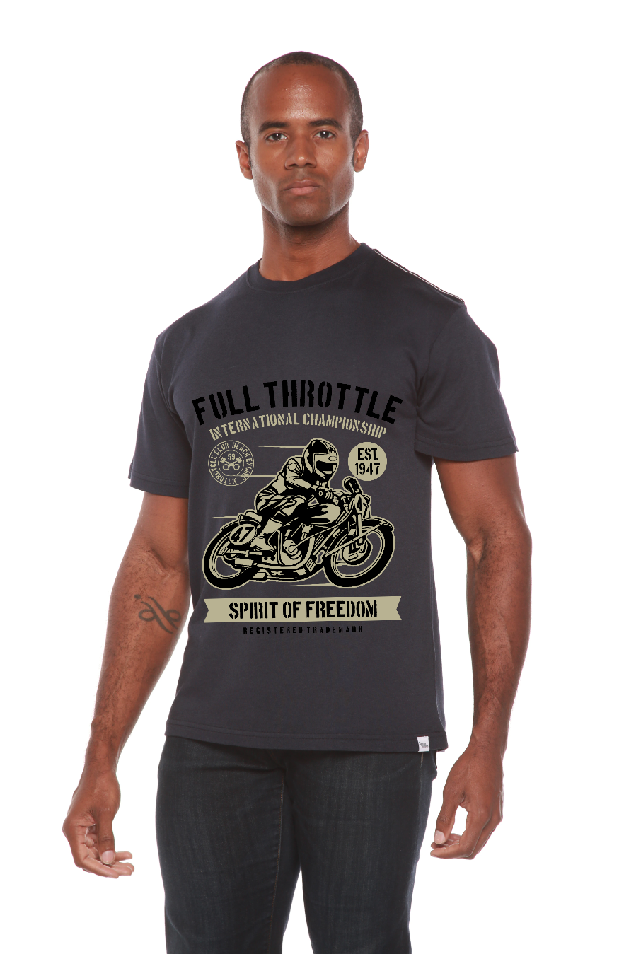Camiseta gráfica de manga corta para hombre Fuul Throttle de viscosa de bambú y algodón orgánico