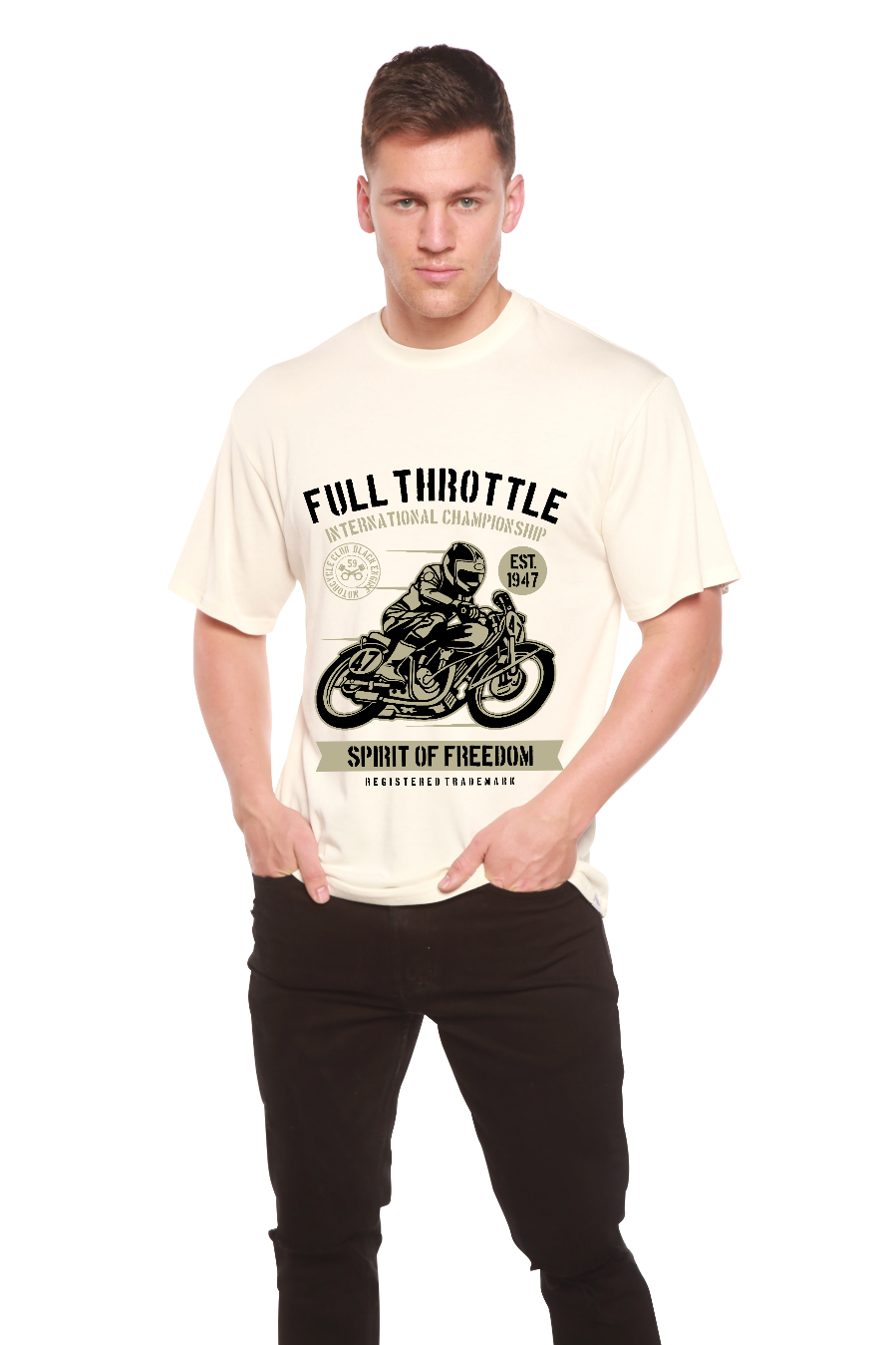Camiseta gráfica de manga corta para hombre Fuul Throttle de viscosa de bambú y algodón orgánico
