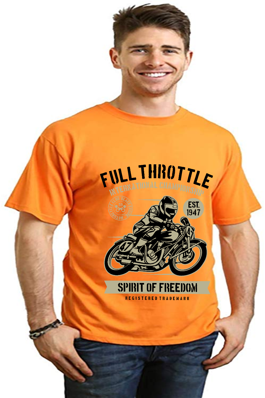 Camiseta gráfica de manga corta para hombre Fuul Throttle de viscosa de bambú y algodón orgánico