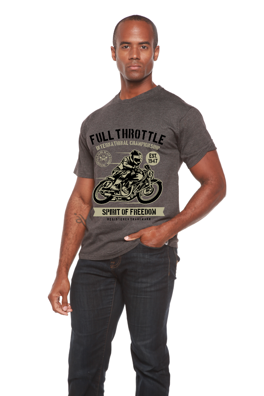 Camiseta gráfica de manga corta para hombre Fuul Throttle de viscosa de bambú y algodón orgánico