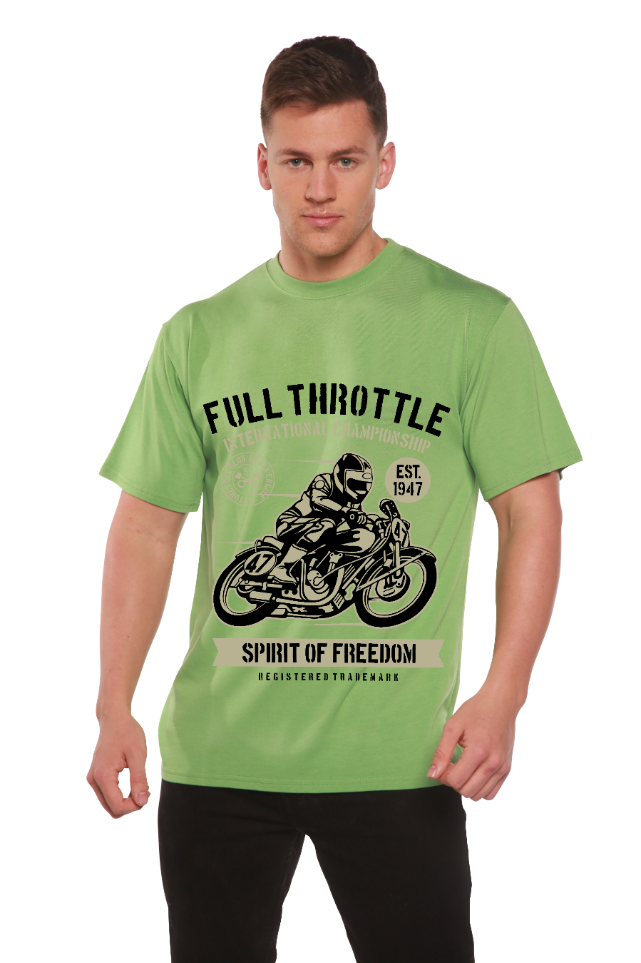 Camiseta gráfica de manga corta para hombre Fuul Throttle de viscosa de bambú y algodón orgánico