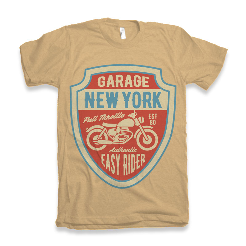 Garage New York - Camiseta gráfica de manga corta de bambú/algodón orgánico para hombre