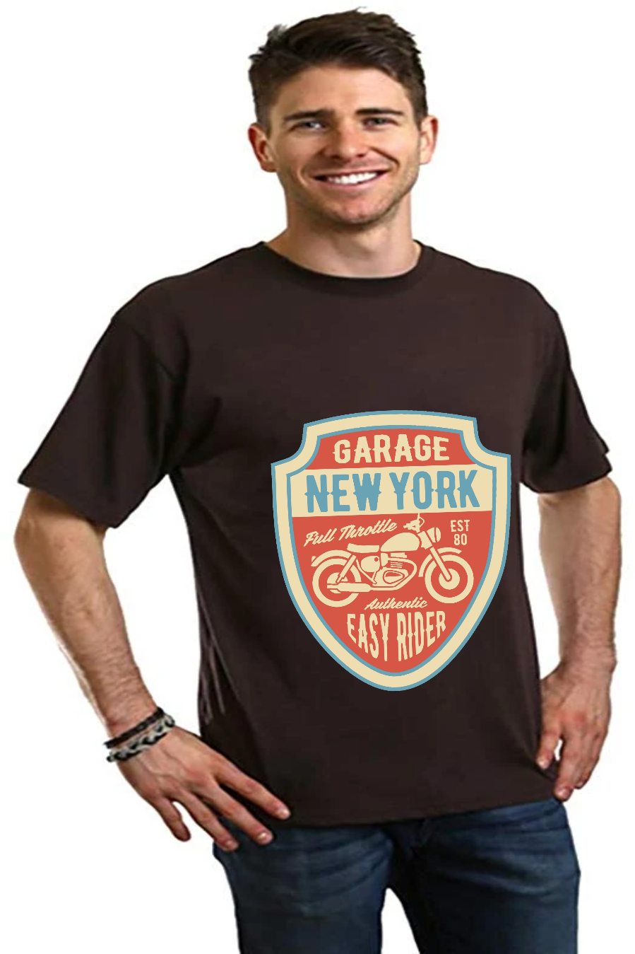 Garage New York - Camiseta gráfica de manga corta de bambú/algodón orgánico para hombre