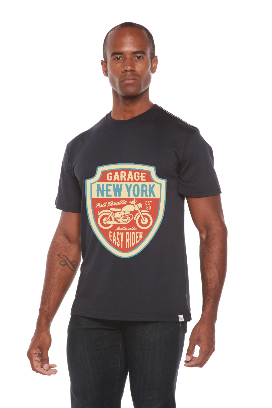 Garage New York - Camiseta gráfica de manga corta de bambú/algodón orgánico para hombre