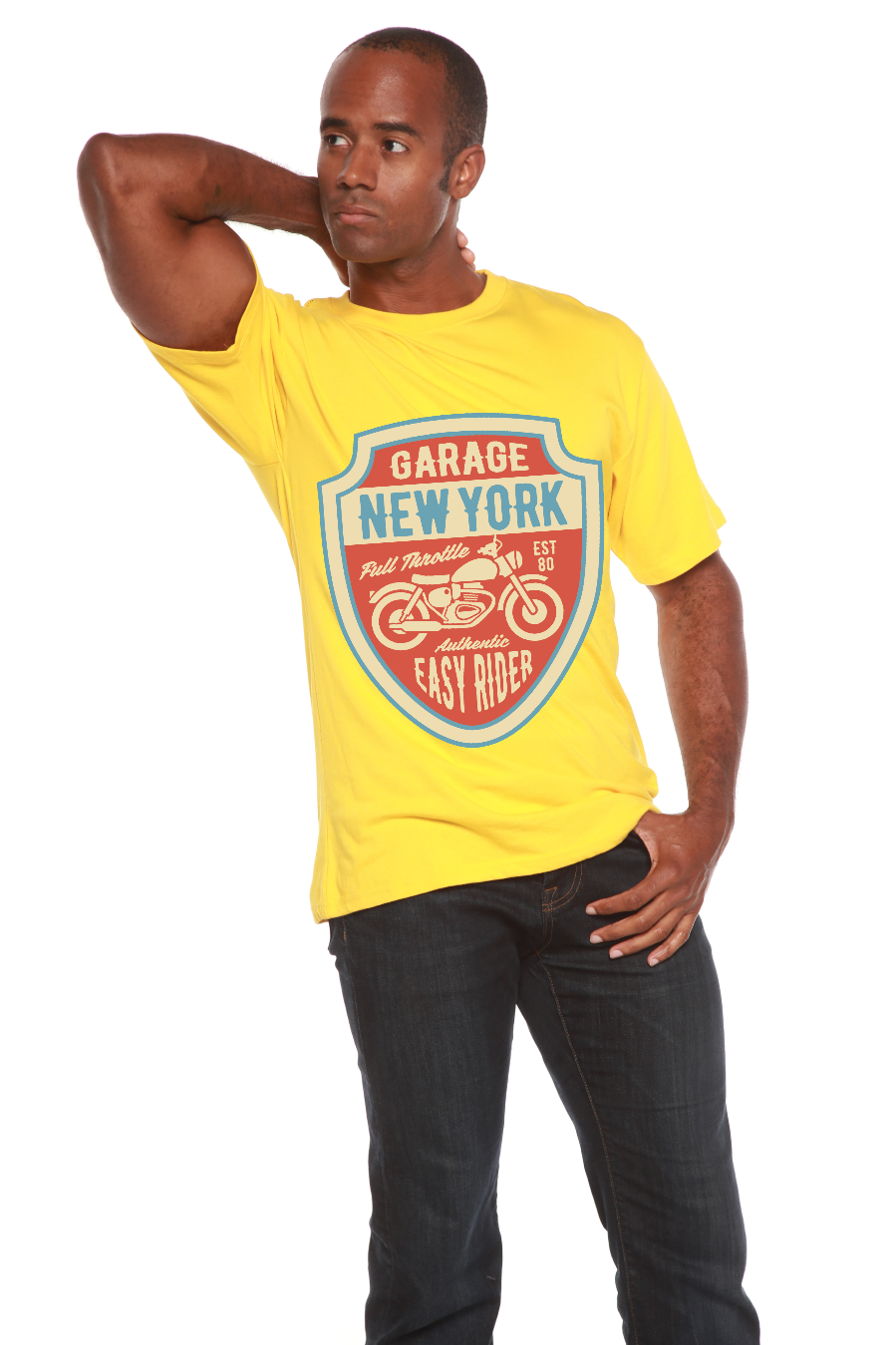 Garage New York - Camiseta gráfica de manga corta de bambú/algodón orgánico para hombre