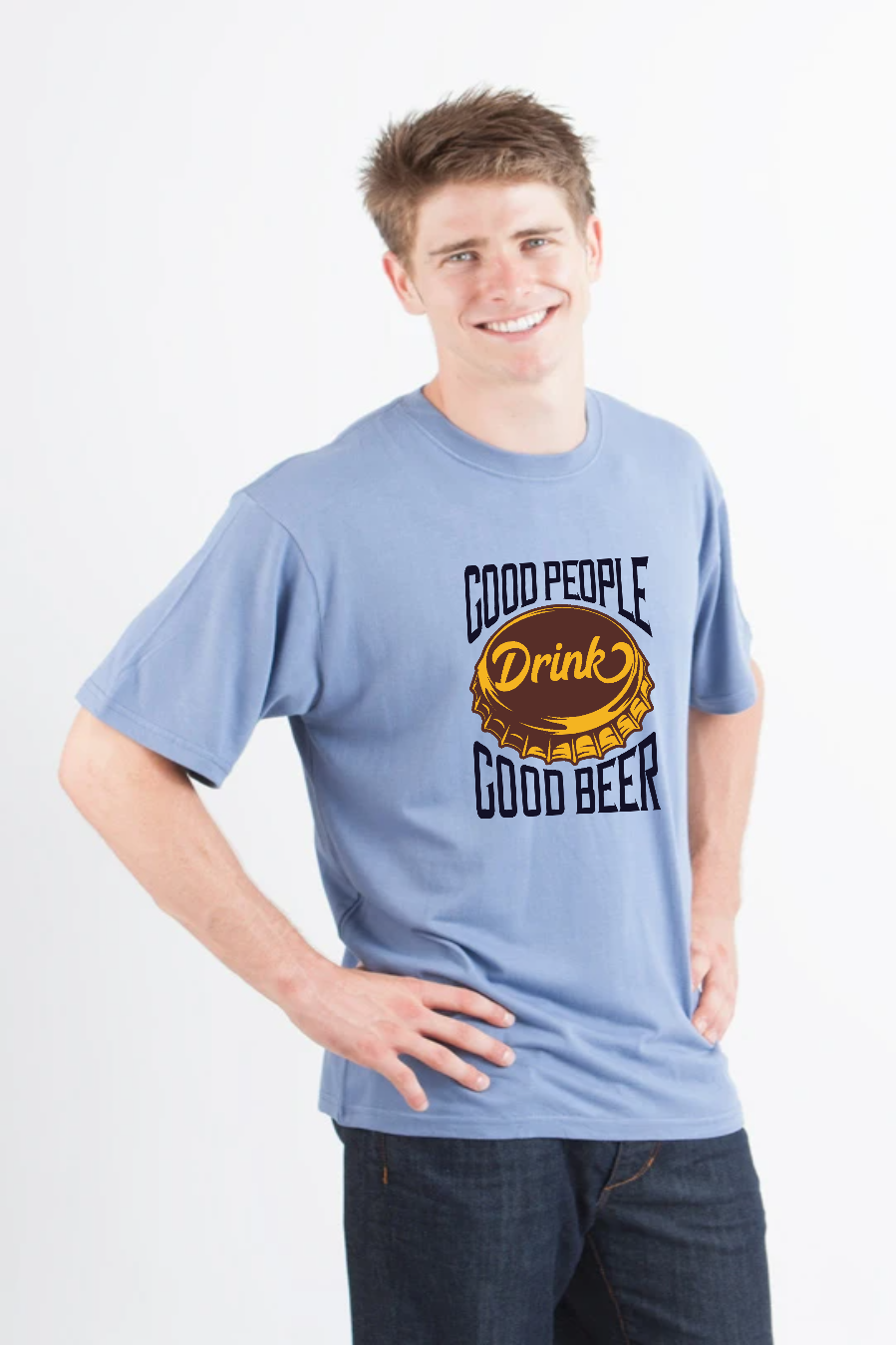 Camiseta Gráfica de Manga Corta de Bambú Viscosa/Algodón Orgánico para Hombre de Good People
