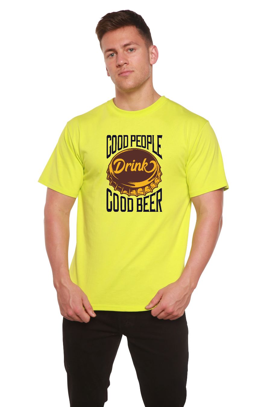 Camiseta Gráfica de Manga Corta de Bambú Viscosa/Algodón Orgánico para Hombre de Good People