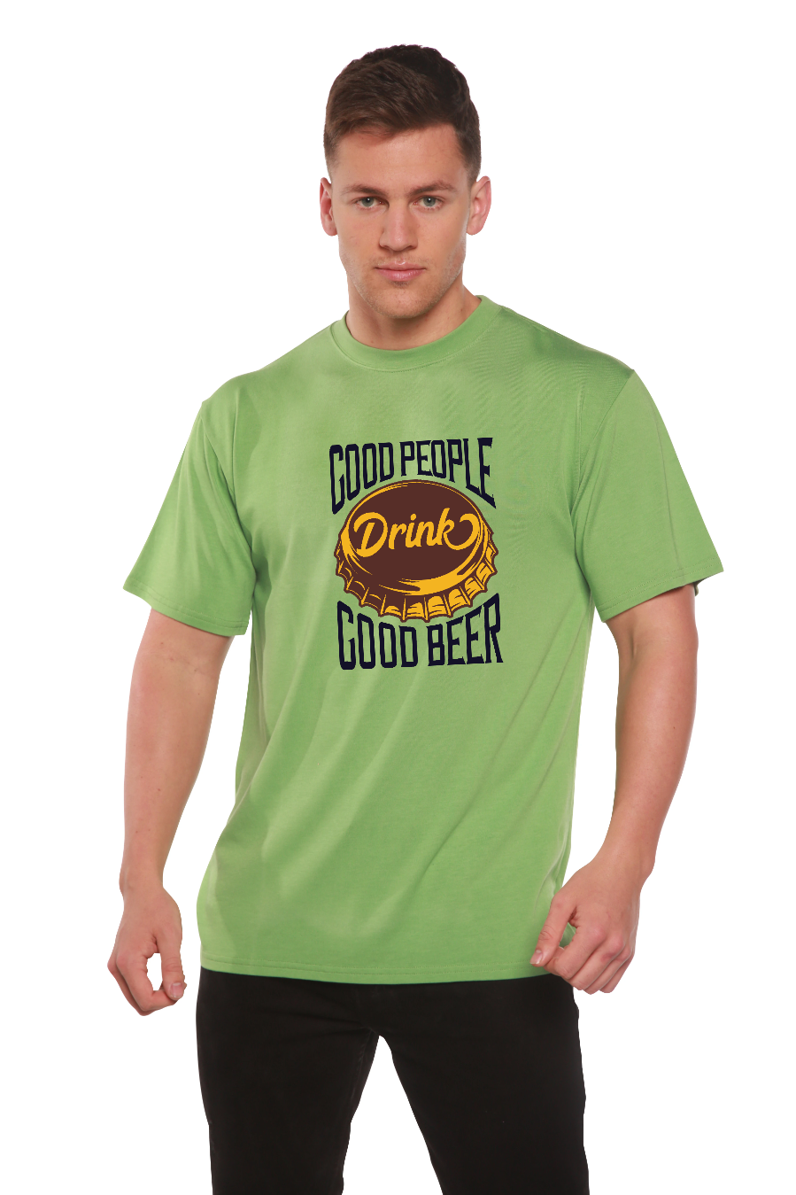 Camiseta Gráfica de Manga Corta de Bambú Viscosa/Algodón Orgánico para Hombre de Good People