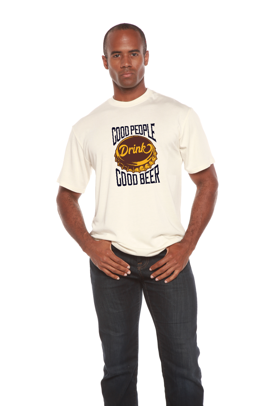Camiseta Gráfica de Manga Corta de Bambú Viscosa/Algodón Orgánico para Hombre de Good People