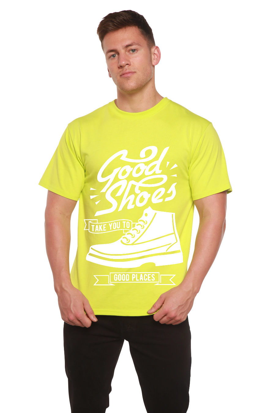 Good Shoes Camiseta gráfica de manga corta para hombre de bambú viscosa/algodón orgánico