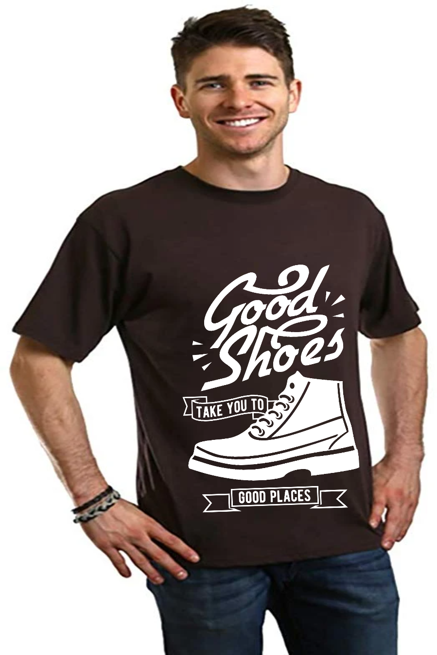 Good Shoes Camiseta gráfica de manga corta para hombre de bambú viscosa/algodón orgánico