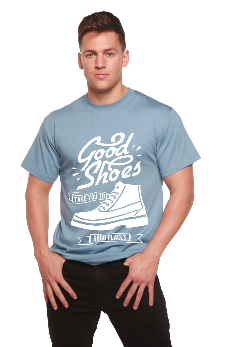 Good Shoes Camiseta gráfica de manga corta para hombre de bambú viscosa/algodón orgánico