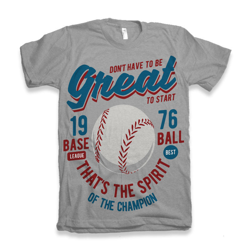 Camiseta Gráfica de Manga Corta de Viscosa de Bambú/Algodón Orgánico "Great Baseball" para Hombre