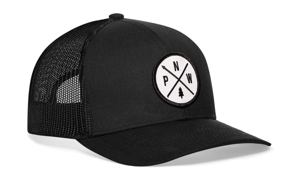 PNW Trucker Hat  |  Black PNW X Snapback
