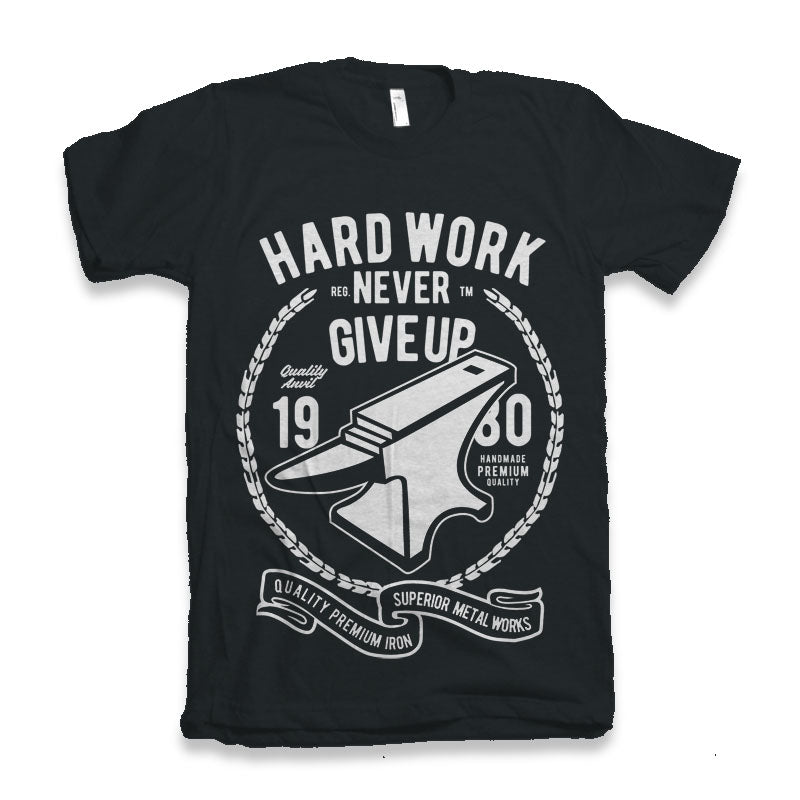 Camiseta gráfica de manga corta de viscosa de bambú y algodón orgánico para hombre Hard Work Anvil