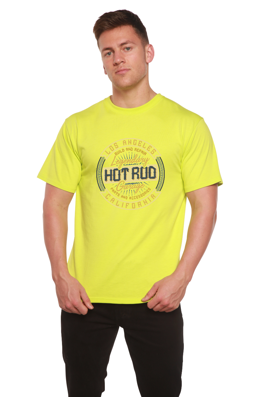 HOT ROO Camiseta gráfica de manga corta para hombre de bambú viscosa/algodón orgánico