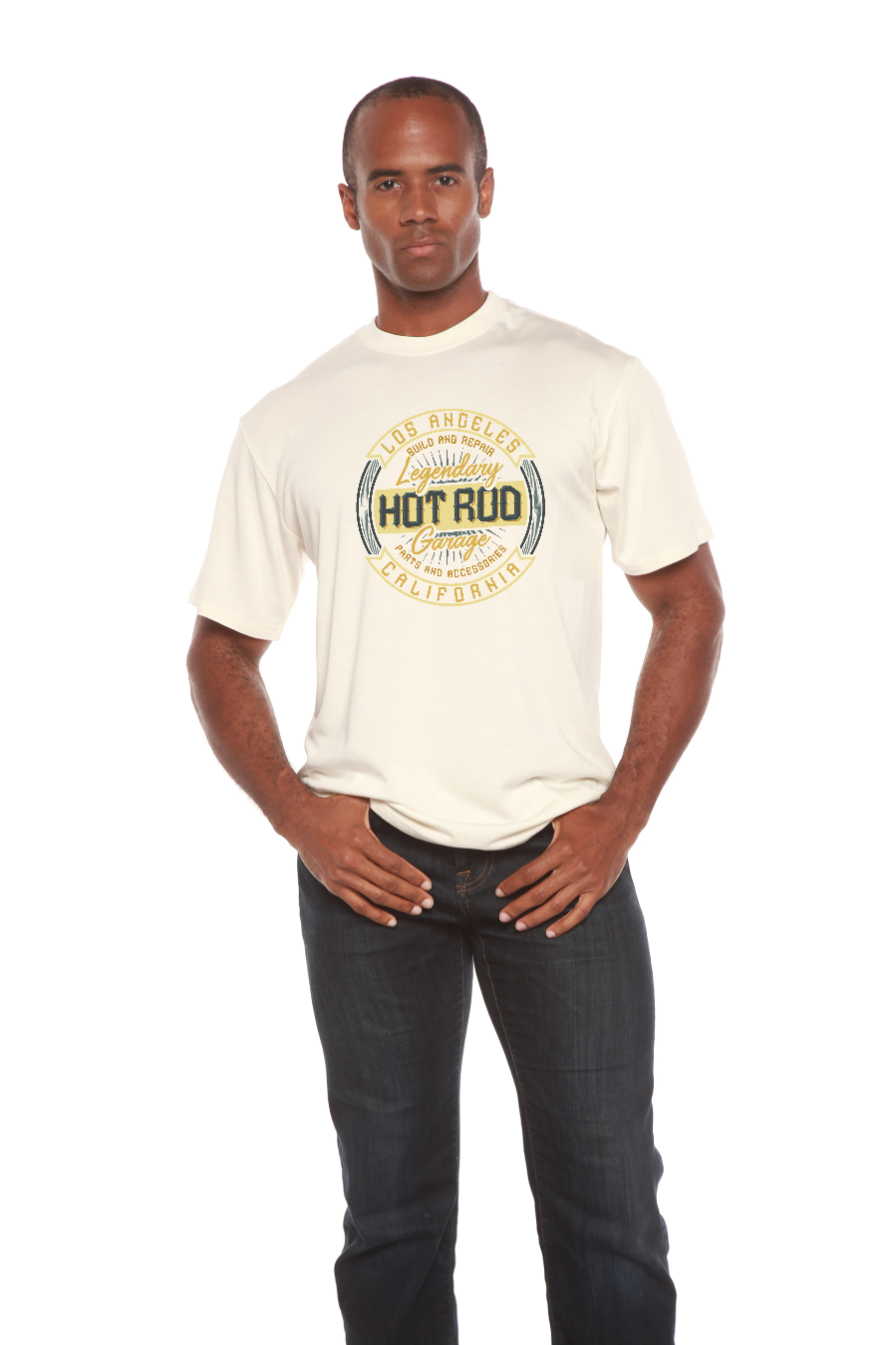 HOT ROO Camiseta gráfica de manga corta para hombre de bambú viscosa/algodón orgánico