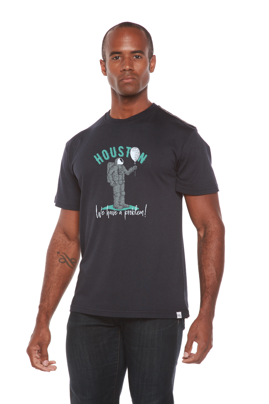 Camiseta gráfica de manga corta de viscosa de bambú y algodón orgánico HOUSTON para hombre