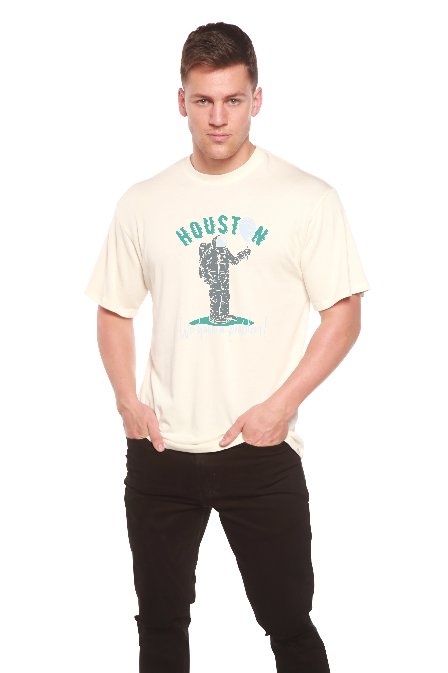 Camiseta gráfica de manga corta de viscosa de bambú y algodón orgánico HOUSTON para hombre