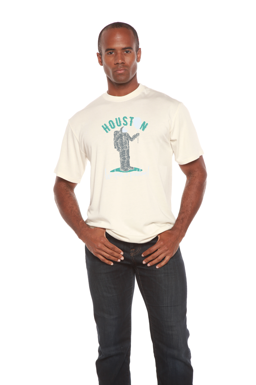 Camiseta gráfica de manga corta de viscosa de bambú y algodón orgánico HOUSTON para hombre