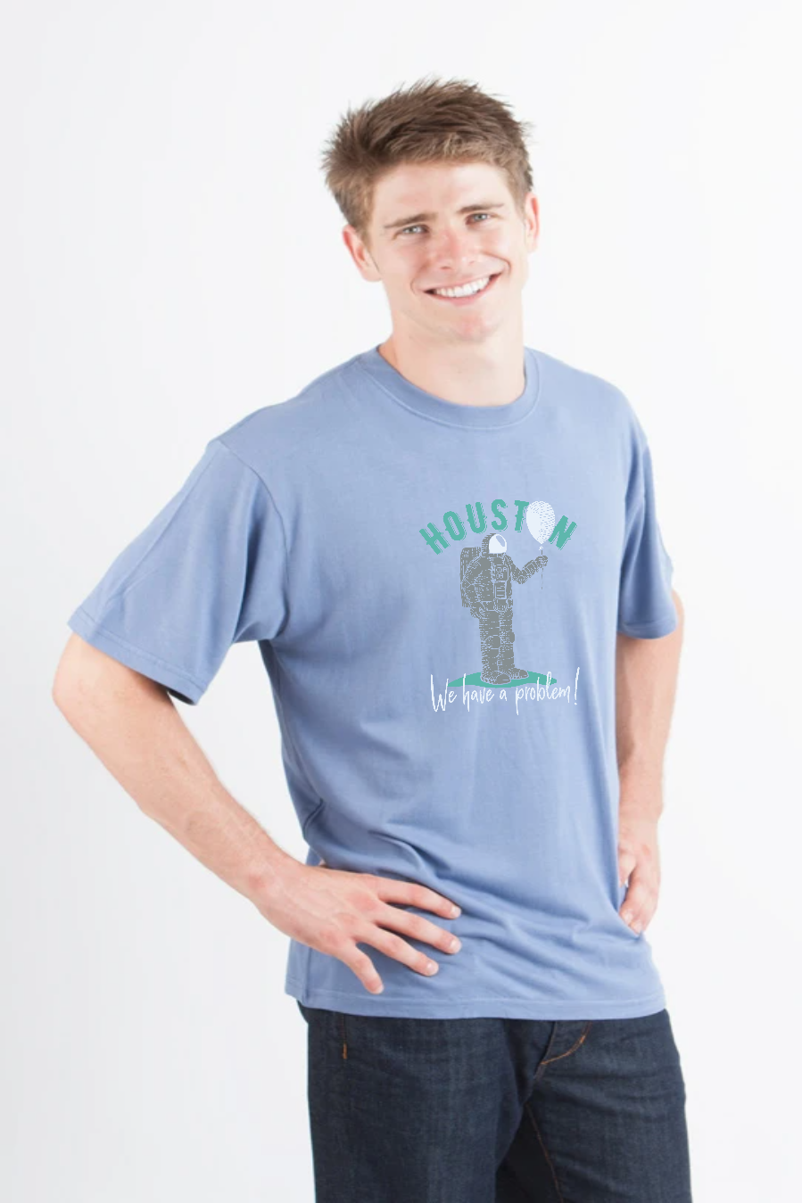 Camiseta gráfica de manga corta de viscosa de bambú y algodón orgánico HOUSTON para hombre