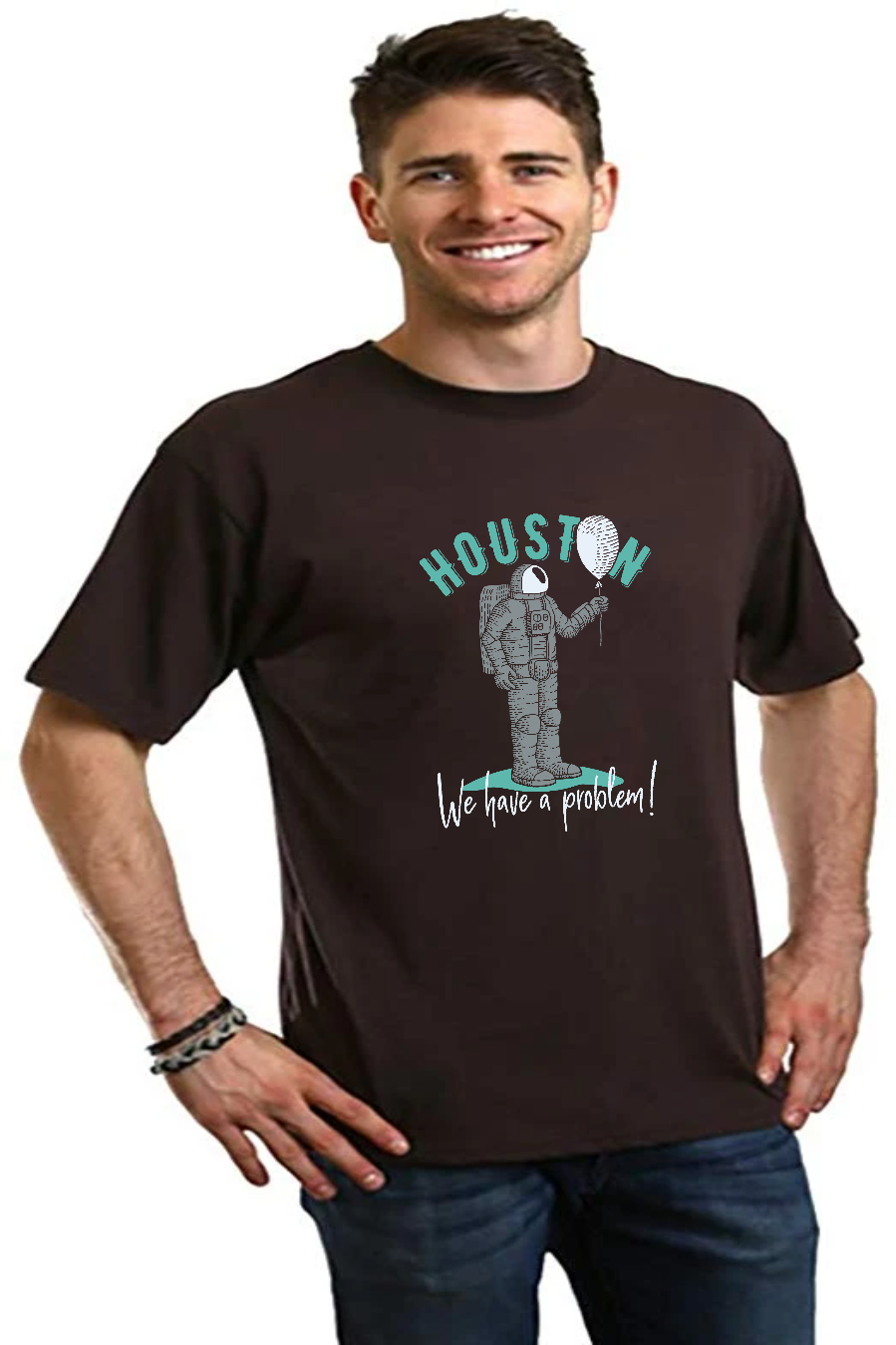 Camiseta gráfica de manga corta de viscosa de bambú y algodón orgánico HOUSTON para hombre