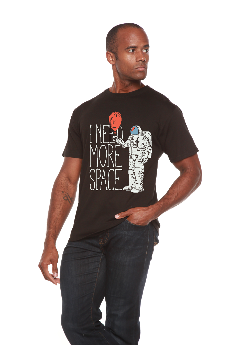 Necesito más espacio Camiseta gráfica de manga corta para hombre de bambú viscosa/algodón orgánico