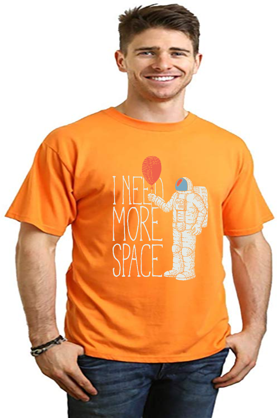 Necesito más espacio Camiseta gráfica de manga corta para hombre de bambú viscosa/algodón orgánico