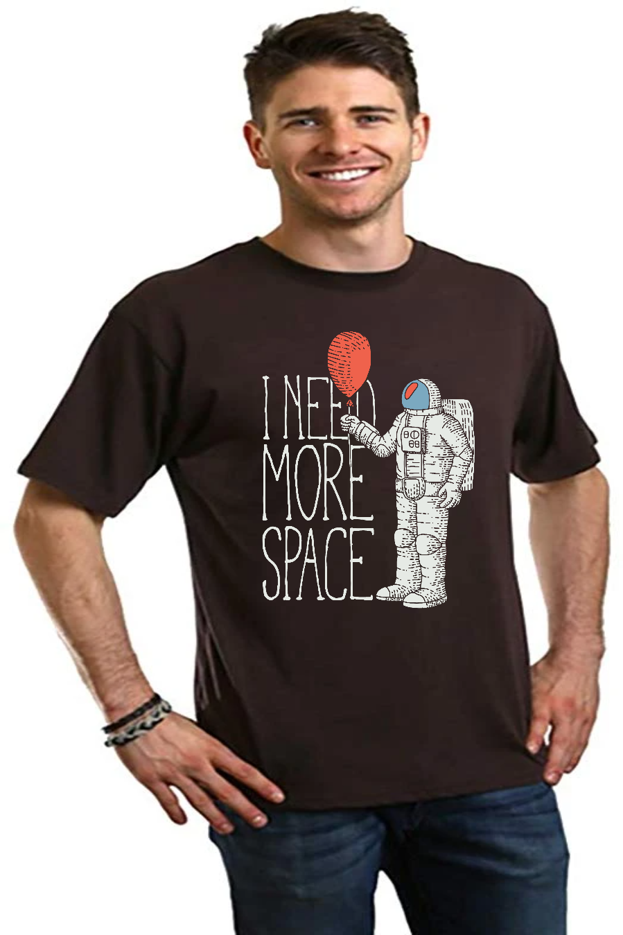 Necesito más espacio Camiseta gráfica de manga corta para hombre de bambú viscosa/algodón orgánico