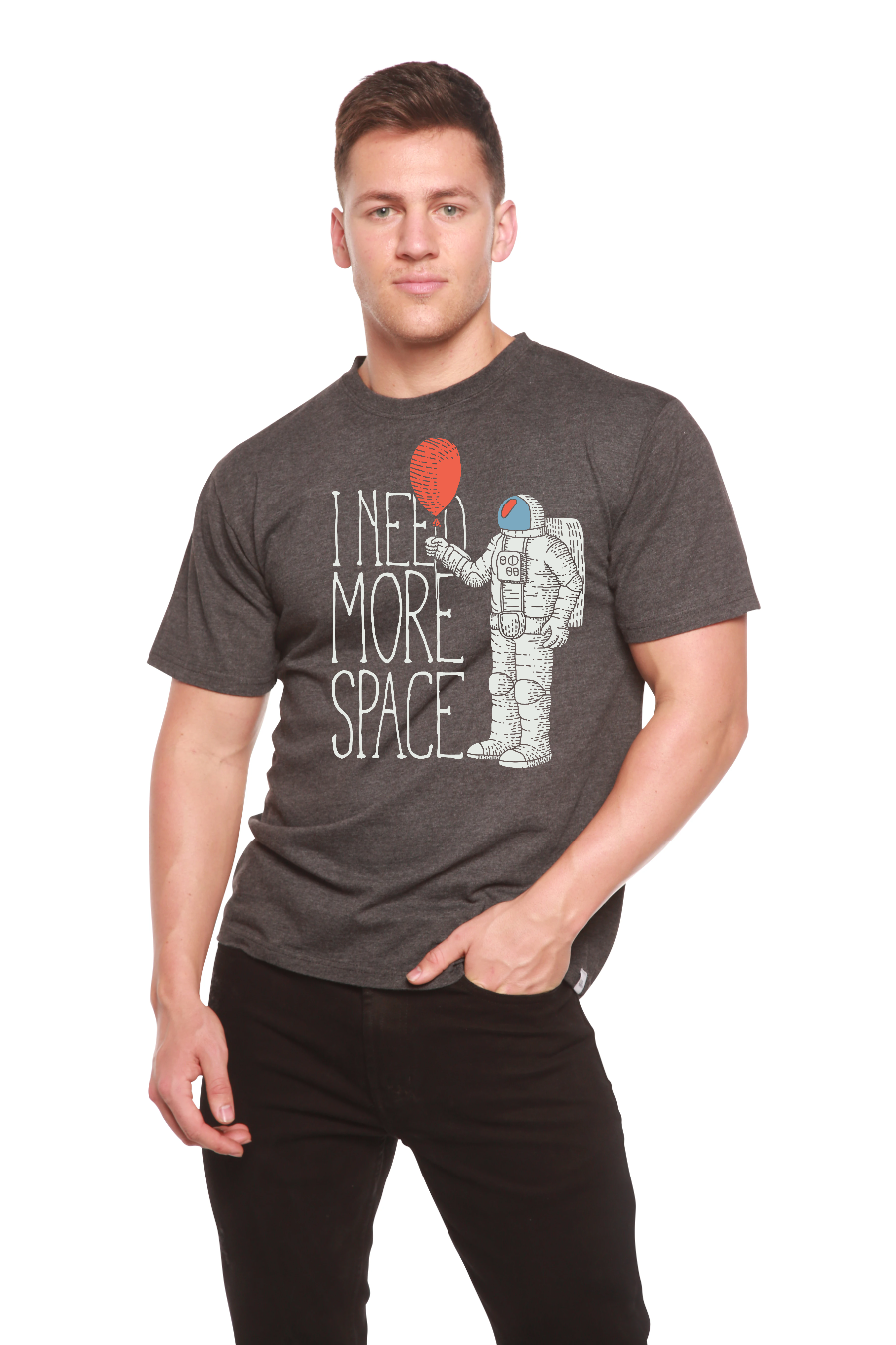 Necesito más espacio Camiseta gráfica de manga corta para hombre de bambú viscosa/algodón orgánico